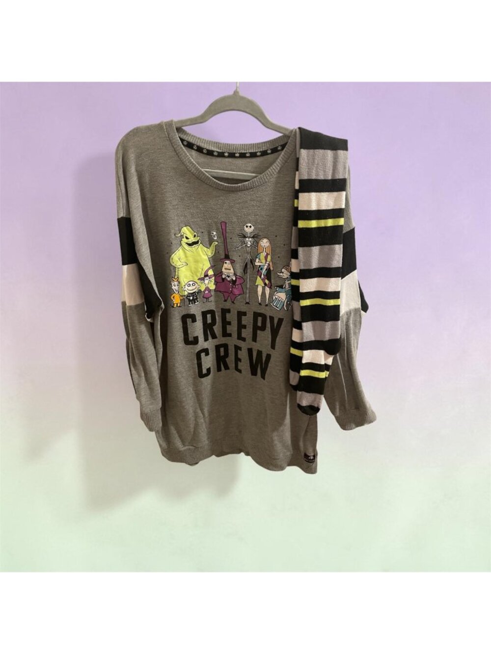 Disney Nightmare Before Christmas Creepy Crew Nightgown Sleep Shirt Socks XL